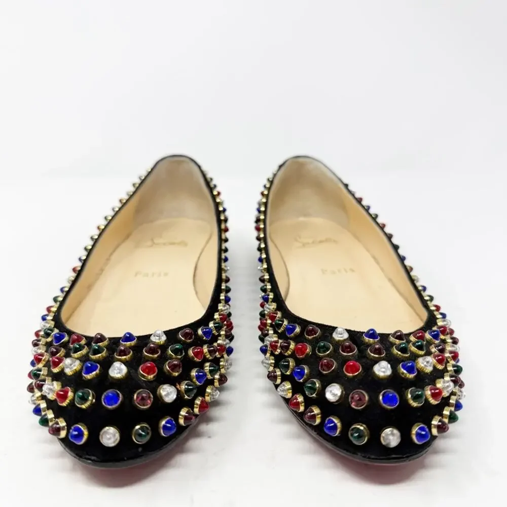 Christian Louboutin Multicolor Spike Stud Ballet Flats Womens Size EU 37.5